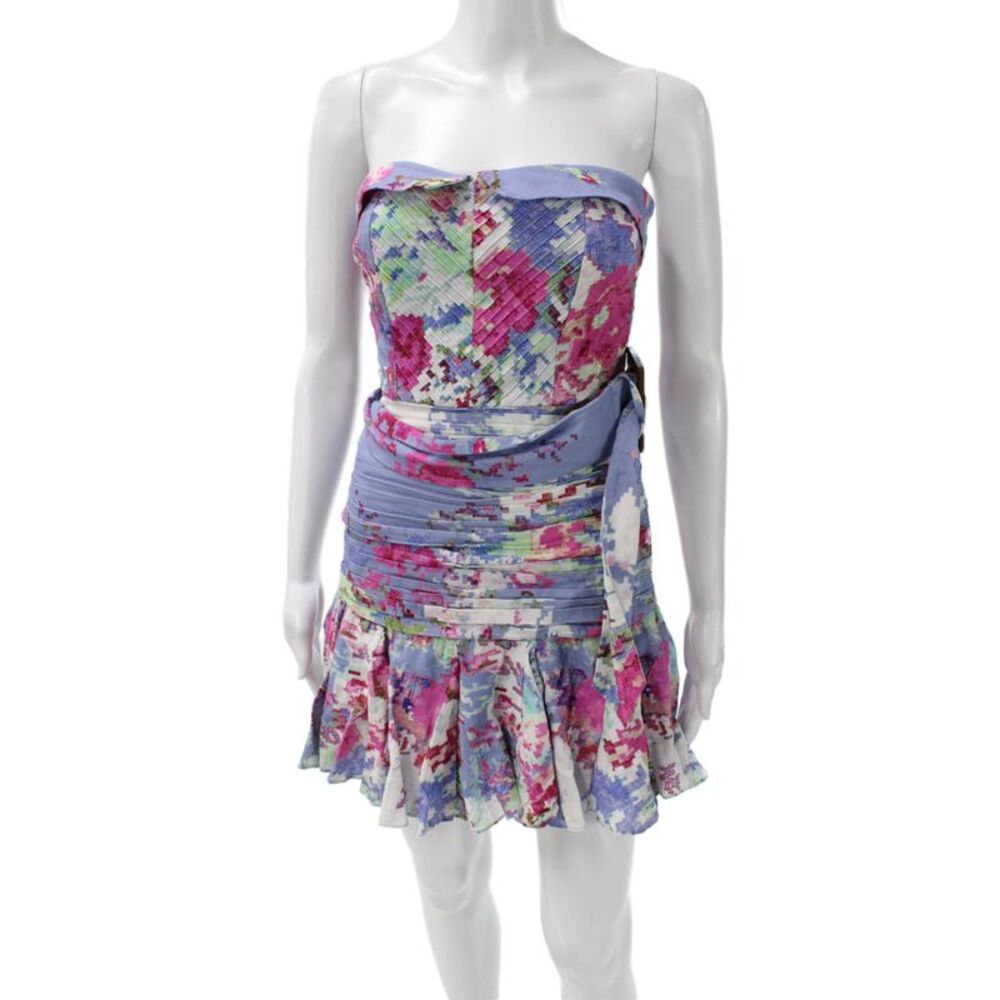 Hemant and Nandita Women Fit & Flare Dress Multicolor Cotton Sweetheart Size XS